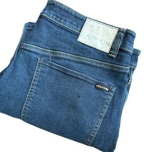 Volcom Solver Modern Straight Jeans Men size‎ 36x26 Dark Wash